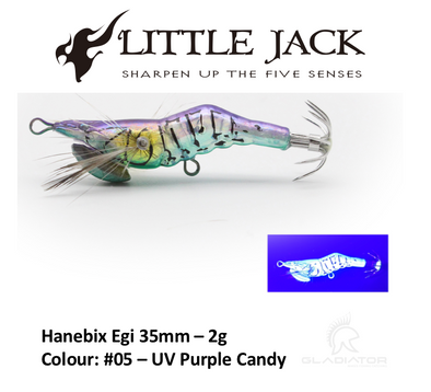Little Jack Hanebix Egi 35mm - #05 UV Purple Candy Shrimp