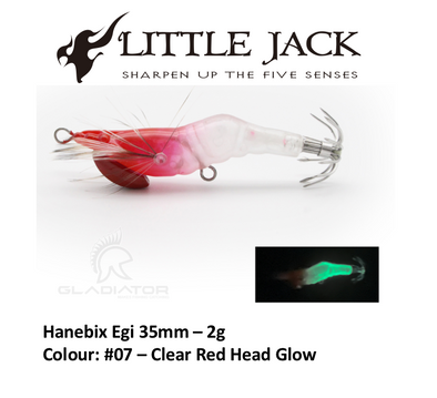 Little Jack Hanebix Egi 35mm - #07 Clear Red Head Glow