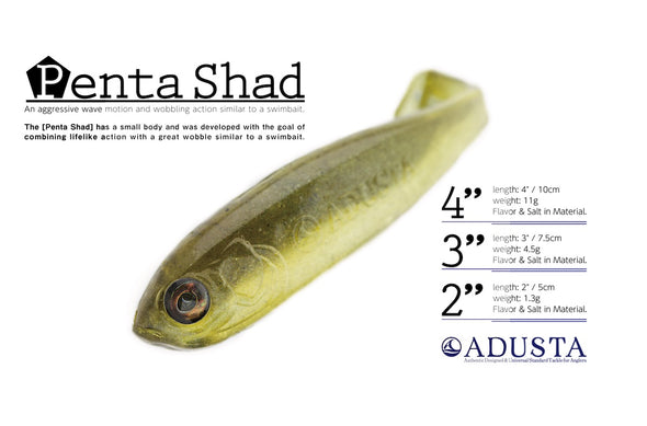 ADUSTA Penta Shad 3" - Green Chartreuse Seed Shiner